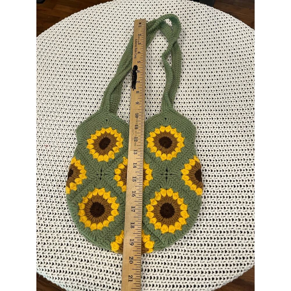 Granny Square Bag Sunflower Crochet Shoulder Purse Handmade Daisy Boho - Picture 2 of 2